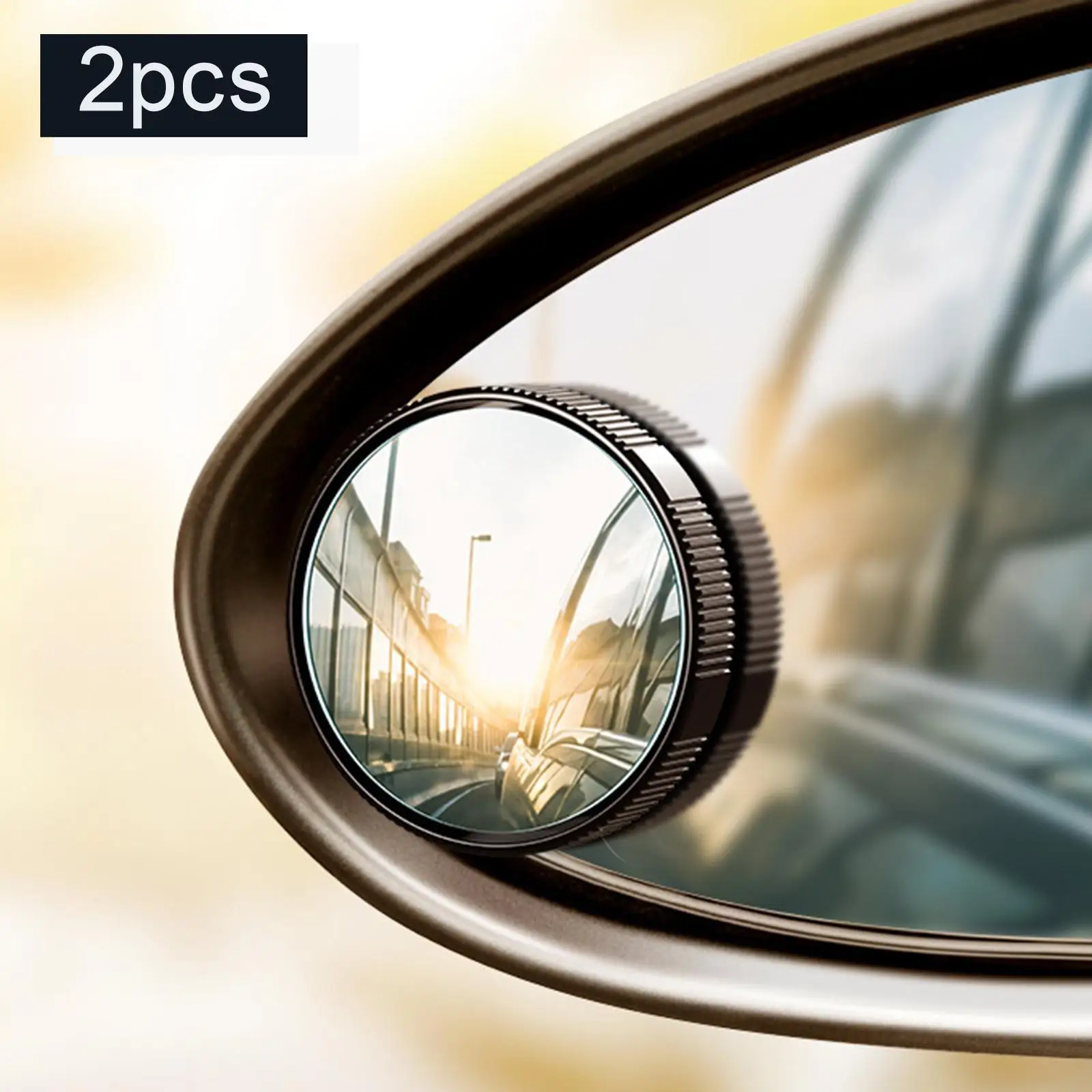 2x Blind Spot Mirrors Adjustable Rearview Mirror 360 Wide Angle ABS Housing HD Glass Convex Mirror for Cars SUV Trucks