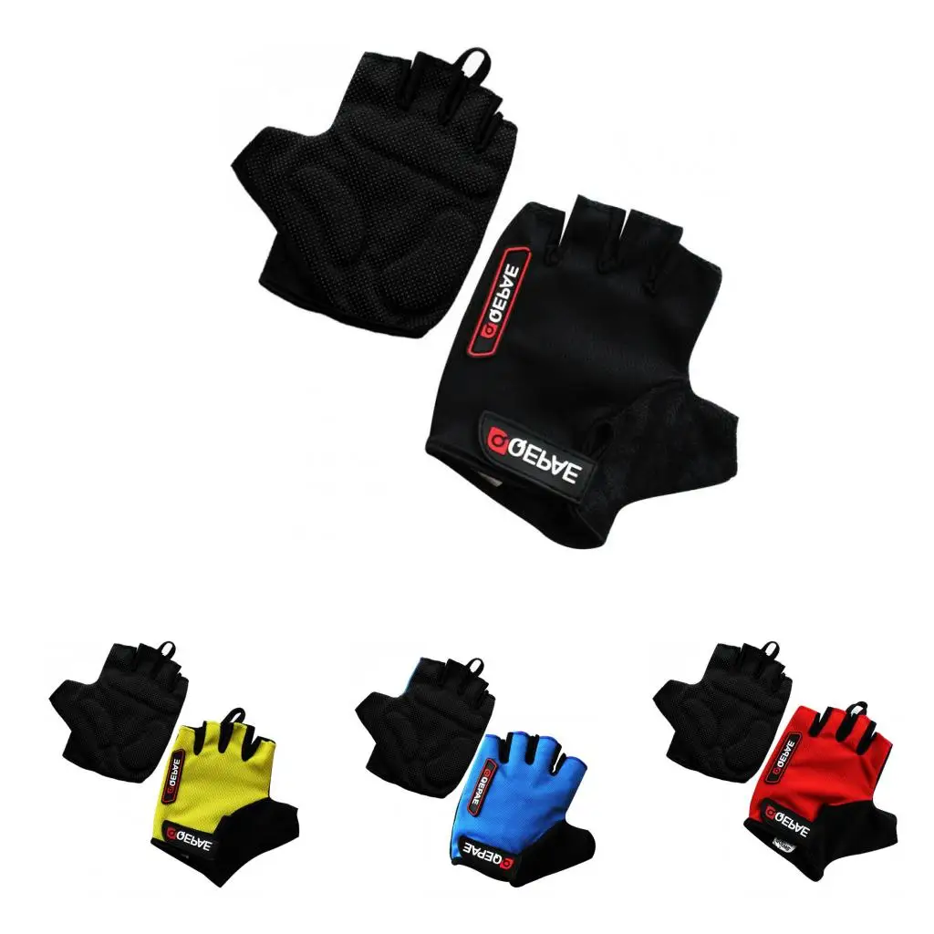 Adult Kids  Cycling Anti-friction Non-slip  Half Finger Gloves S to XXL