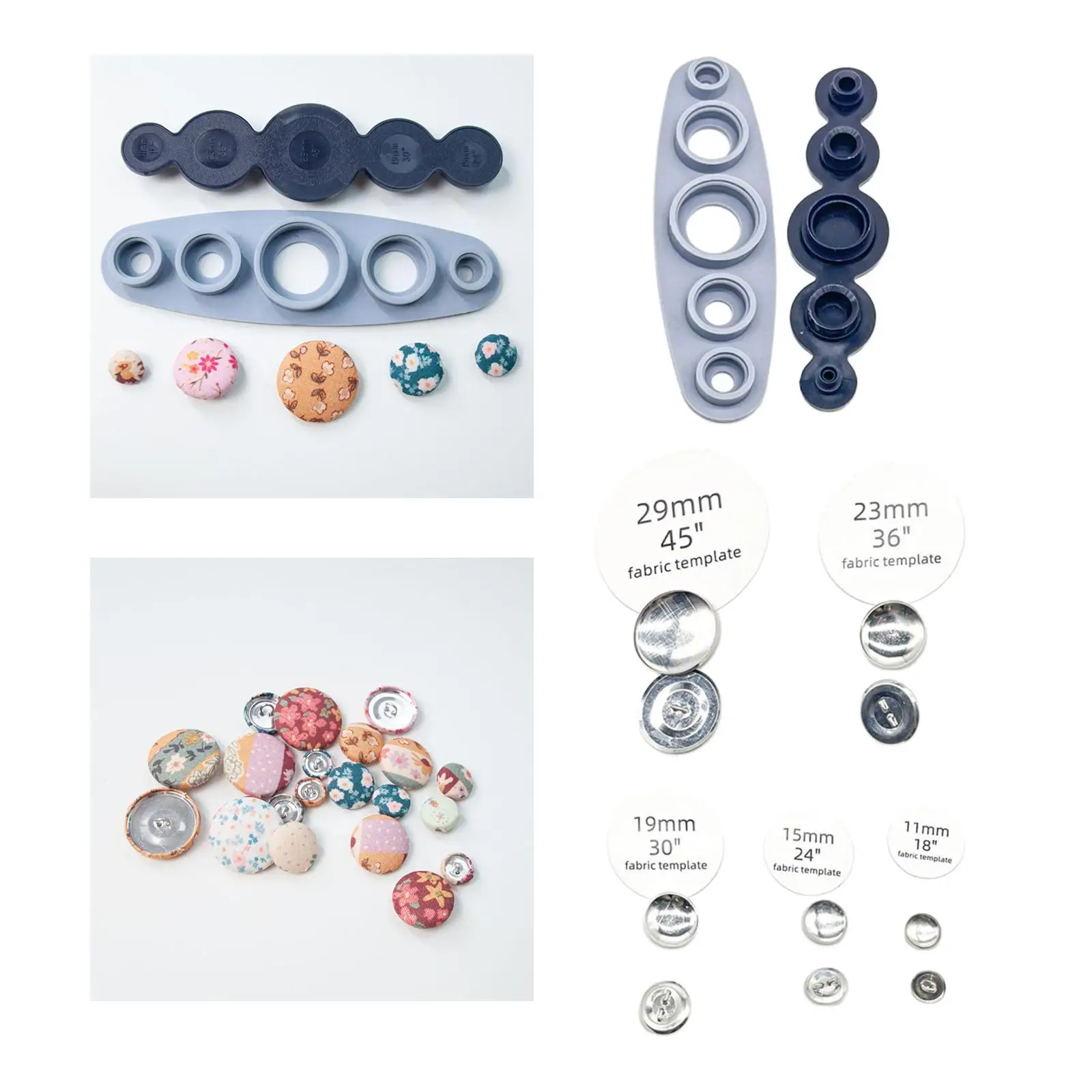 Tool for Cover Buttons Fabric Covered Buttons Jeans 11mm, 15mm, 19mm, 23mm, 29mm DIY Button Craft Set Button Maker Machine