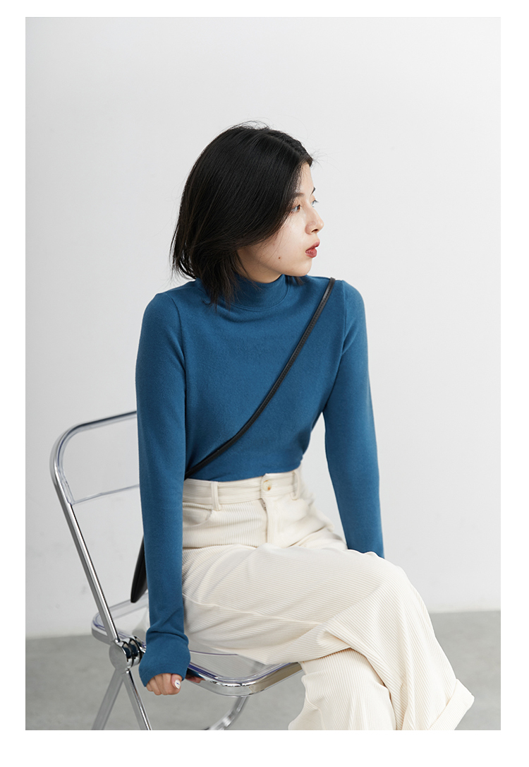 CHIC VEN Women Sweatshirt Turtleneck Pullovers Casual Solid Dralon Warm Bottom Blouse Office Lady Tops Autumn Winter 2023