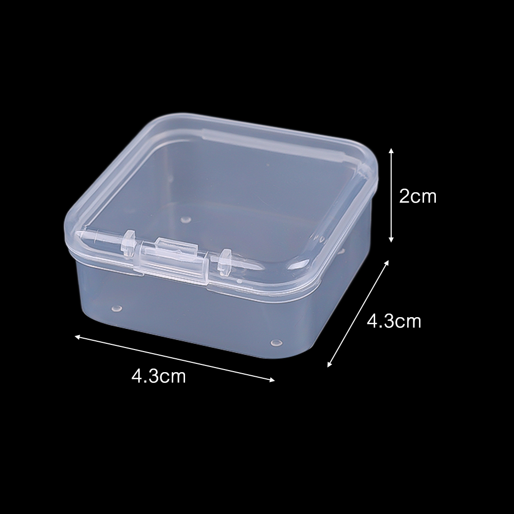 6/24PCS Mini Flip Cover Storage Box Transparent Square Plastic Boxes Pill Packaging Carrying Cease Jewelry Organizer Dustproof