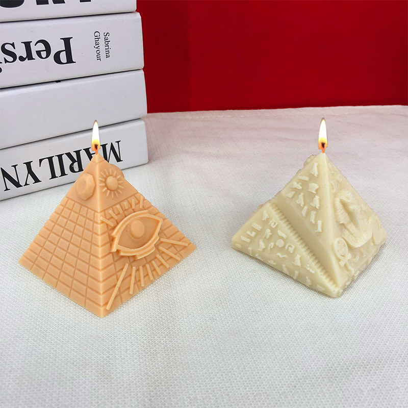Description Picture 6 of item3D Egyptian Pyramid Silicone Candle Molds Handmade Pyramid Crafts Resin Gypsum Concrete Mud Mold Home Decoration Festival Gift