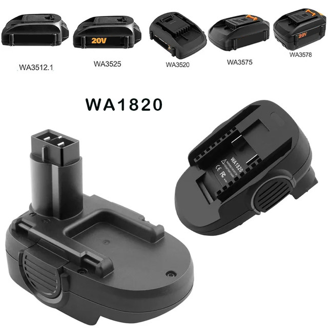 Adapter WA1820 For Worx 18 20V Li ion Battery to 18V NI Cordless