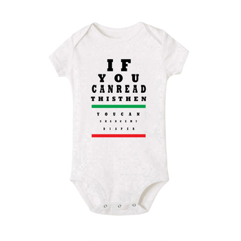 If You Can Read This Then You Can Change My Diaper Printed Baby Bodysuit Funny Infant Clothes Short Sleeve Boys Girls Jumpsuit 18