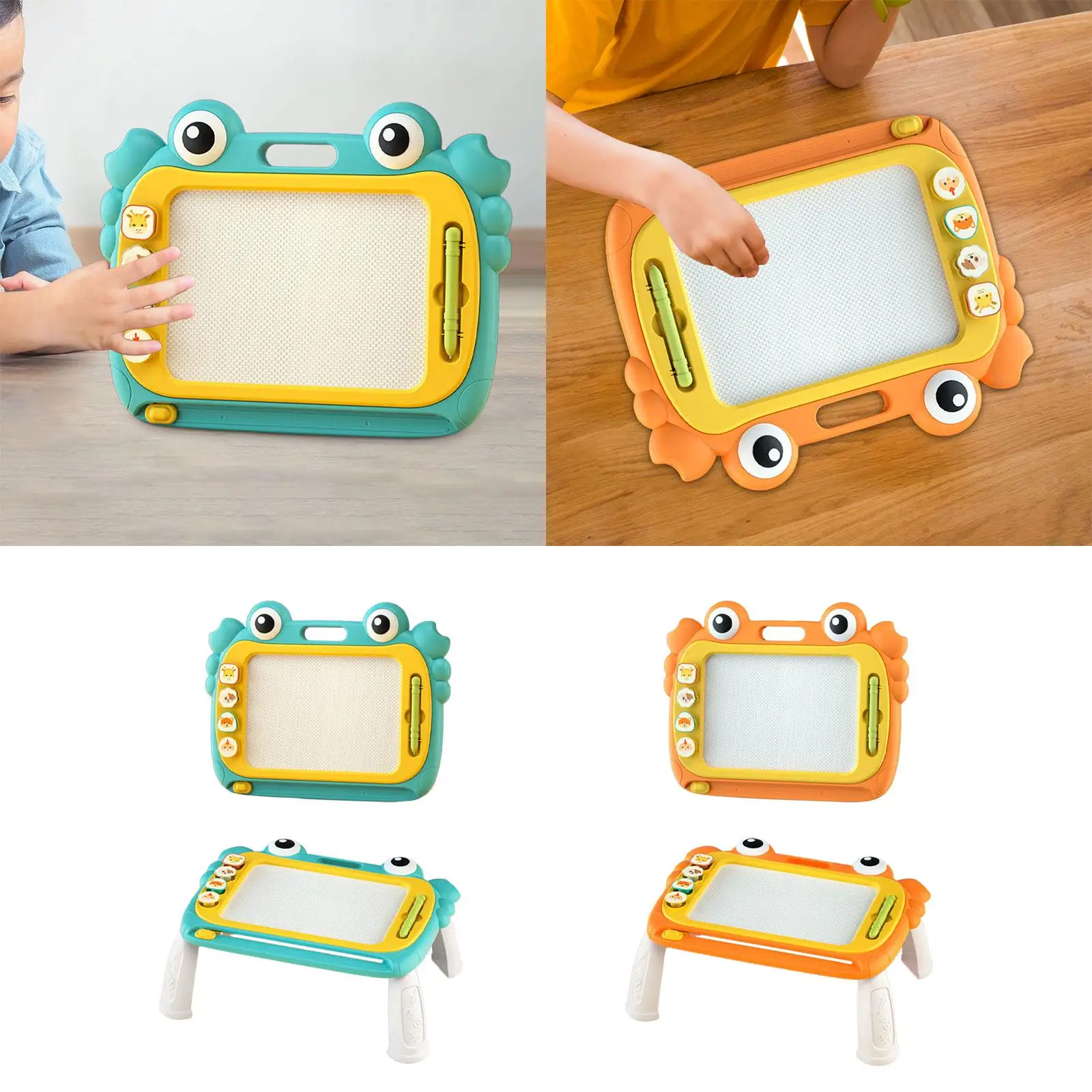 Magnetic Drawing Board Erasable with 4 Stampers Writing Painting Sketch Pad for Boys Girls Toddlers Children Kids Birthday Gift