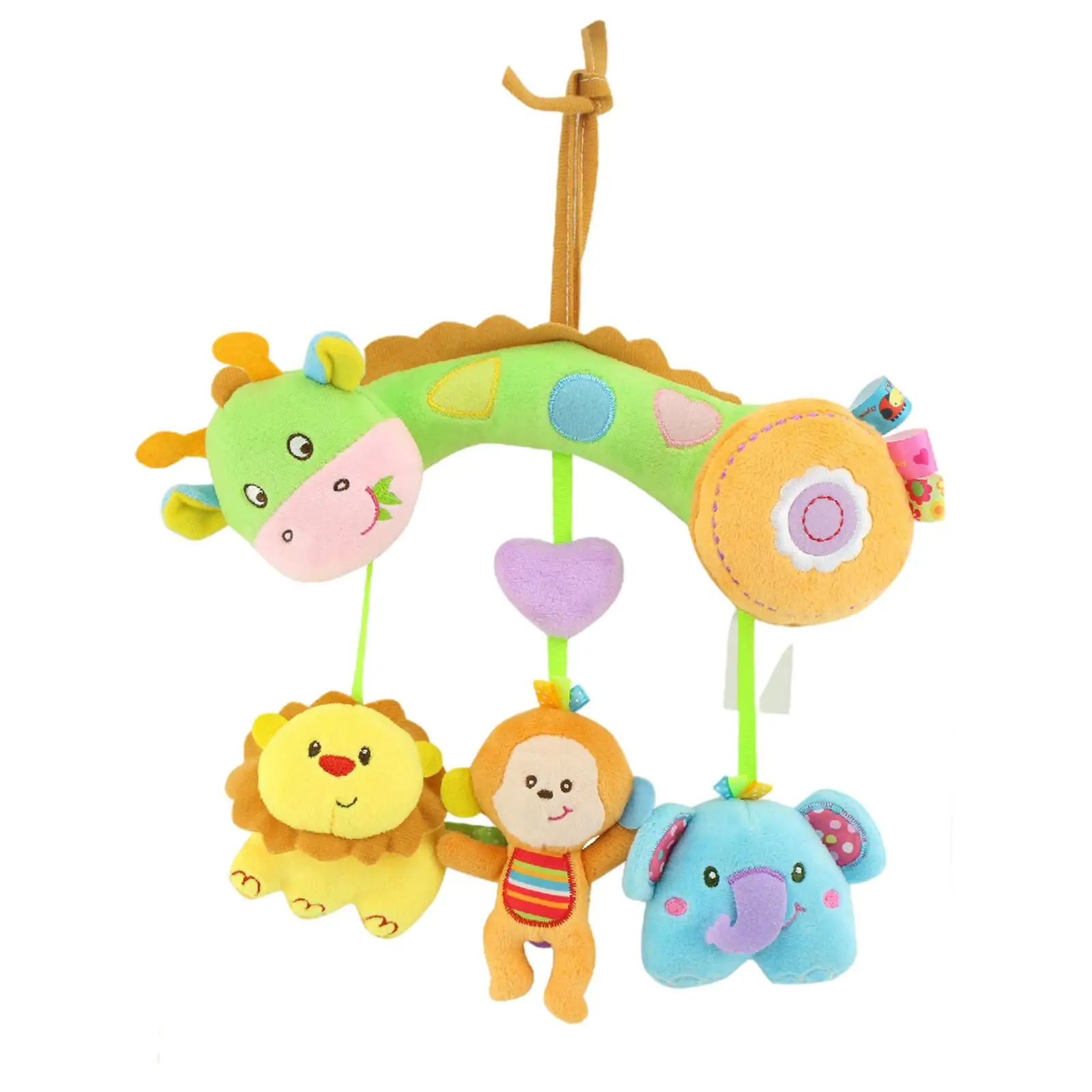 Animal Hanging Mobile Toys for Babies with Sound Stuffed Infant Toys Animal Rattles Plush Toy Baby Kids Rattle Toys