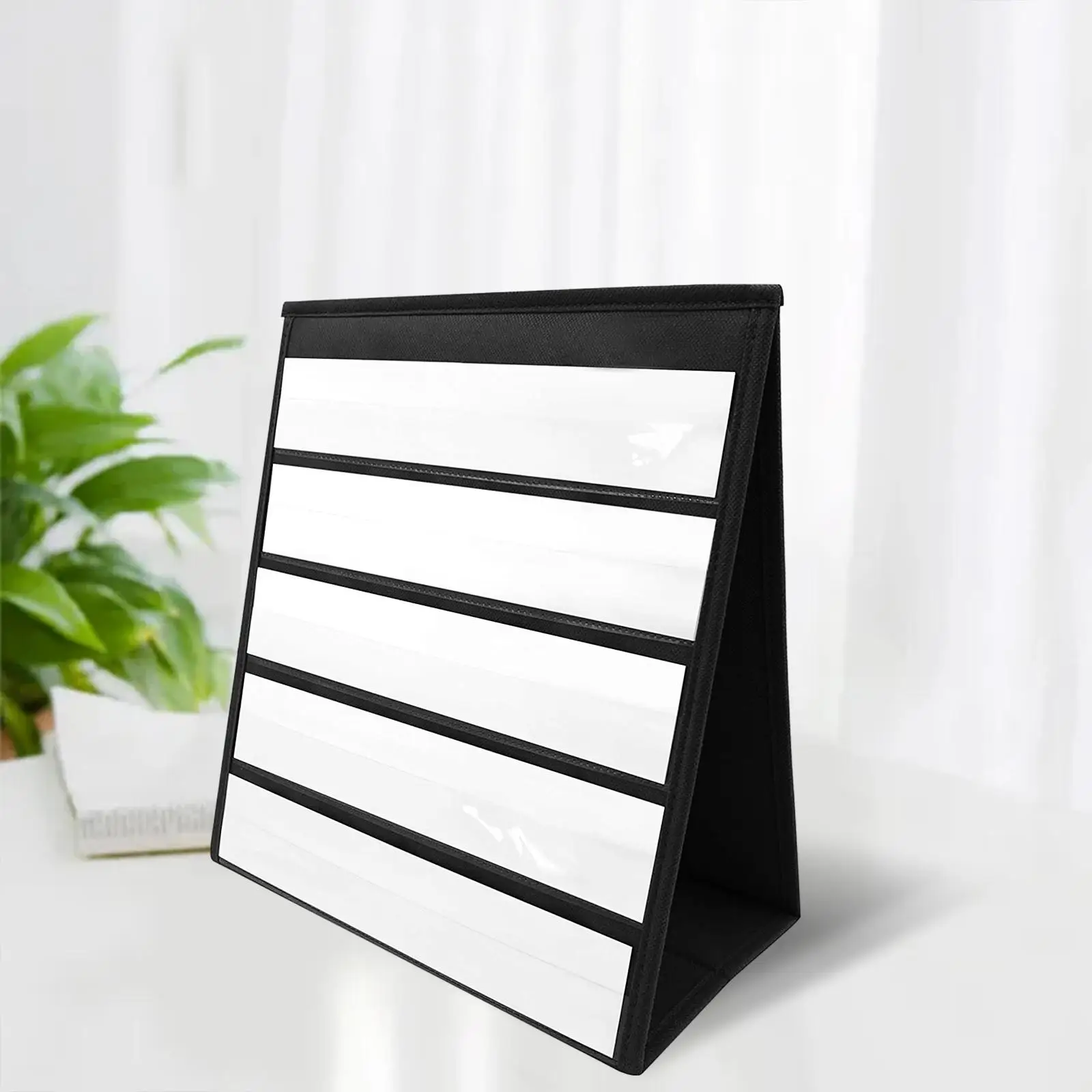Tabletop Pocket Chart with 20x Whiteboard Cards Educational Self Standing for Desk