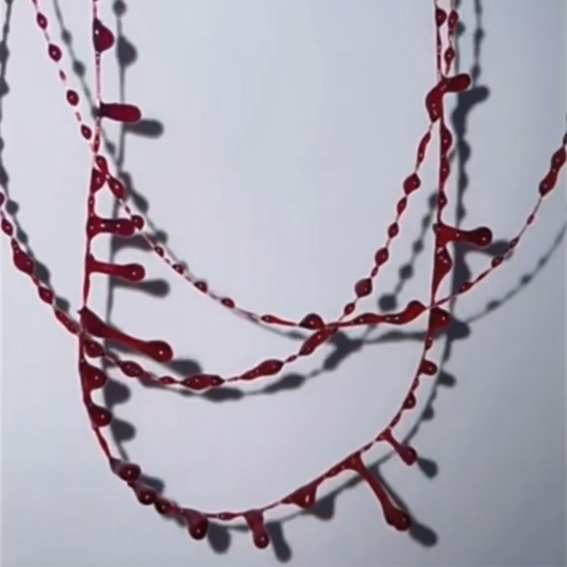 Unique Gothic Bloody Water Droplet Necklace Personality Jewelry 