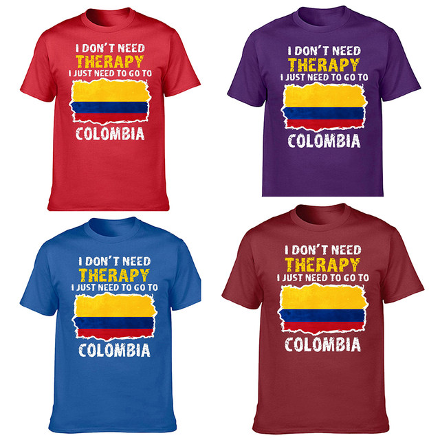 Funny Colombia Flag T Shirts Graphic Cotton Streetwear Short