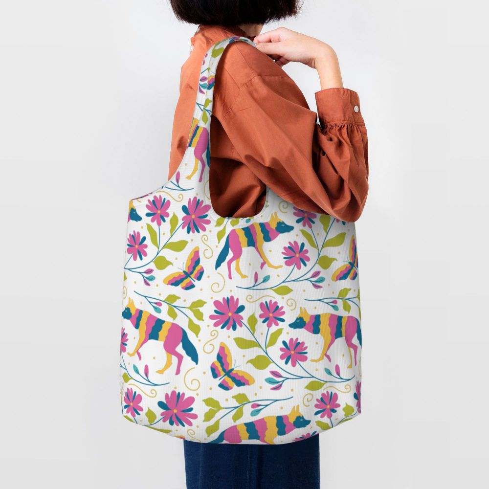 Compras, Têxtil Floral Tradicional, Bolsa De Ombro