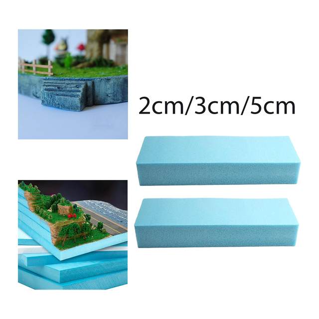 2 Pieces Craft Board Foam DIY Landscape Scenery Building Sculpting Sheets  Modelling Foam Plate Rectangular Blocks for Scenic