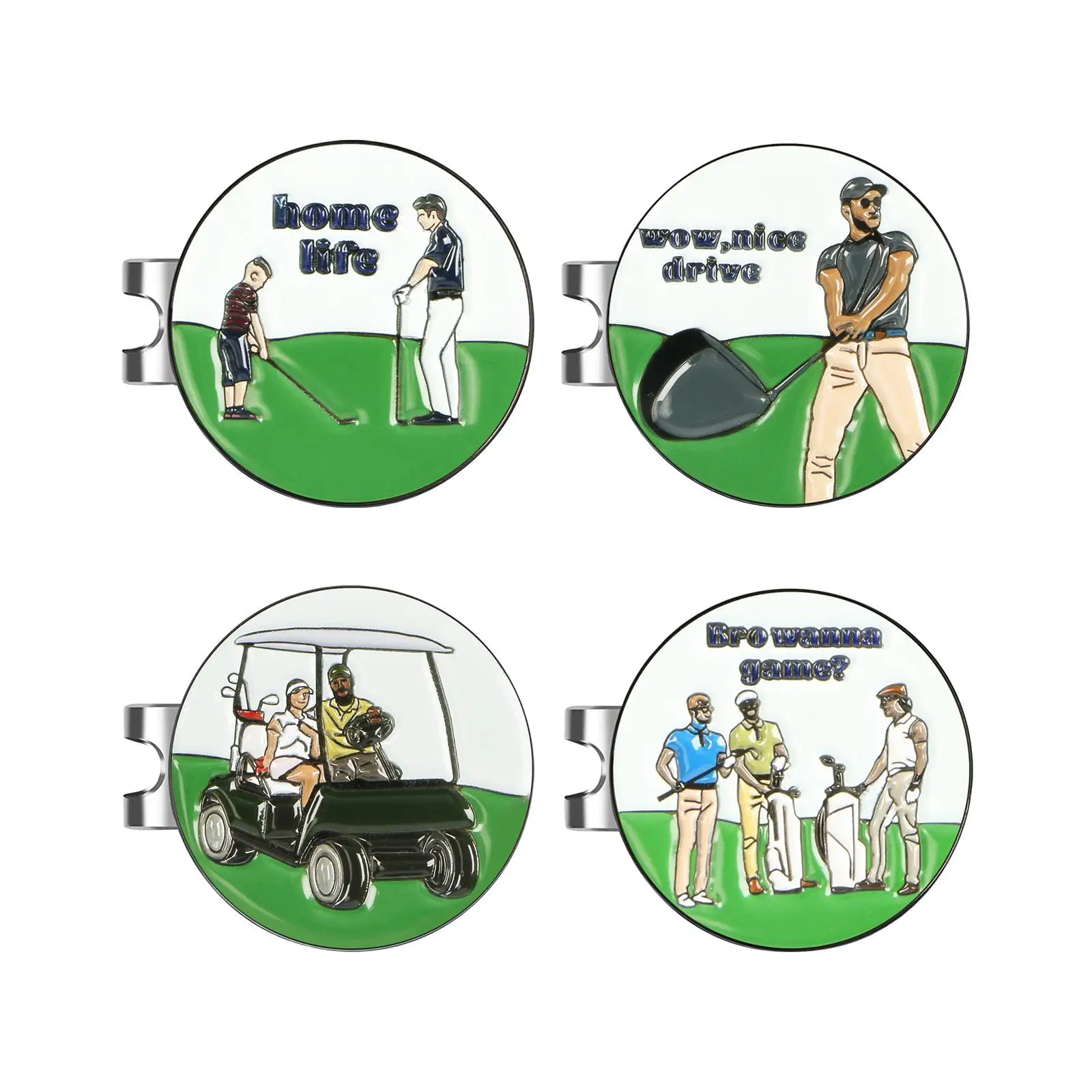 Golf Ball Marker Hat Clip Gifts for Golfer Premium Metal 25mm Club Keepsake Sign