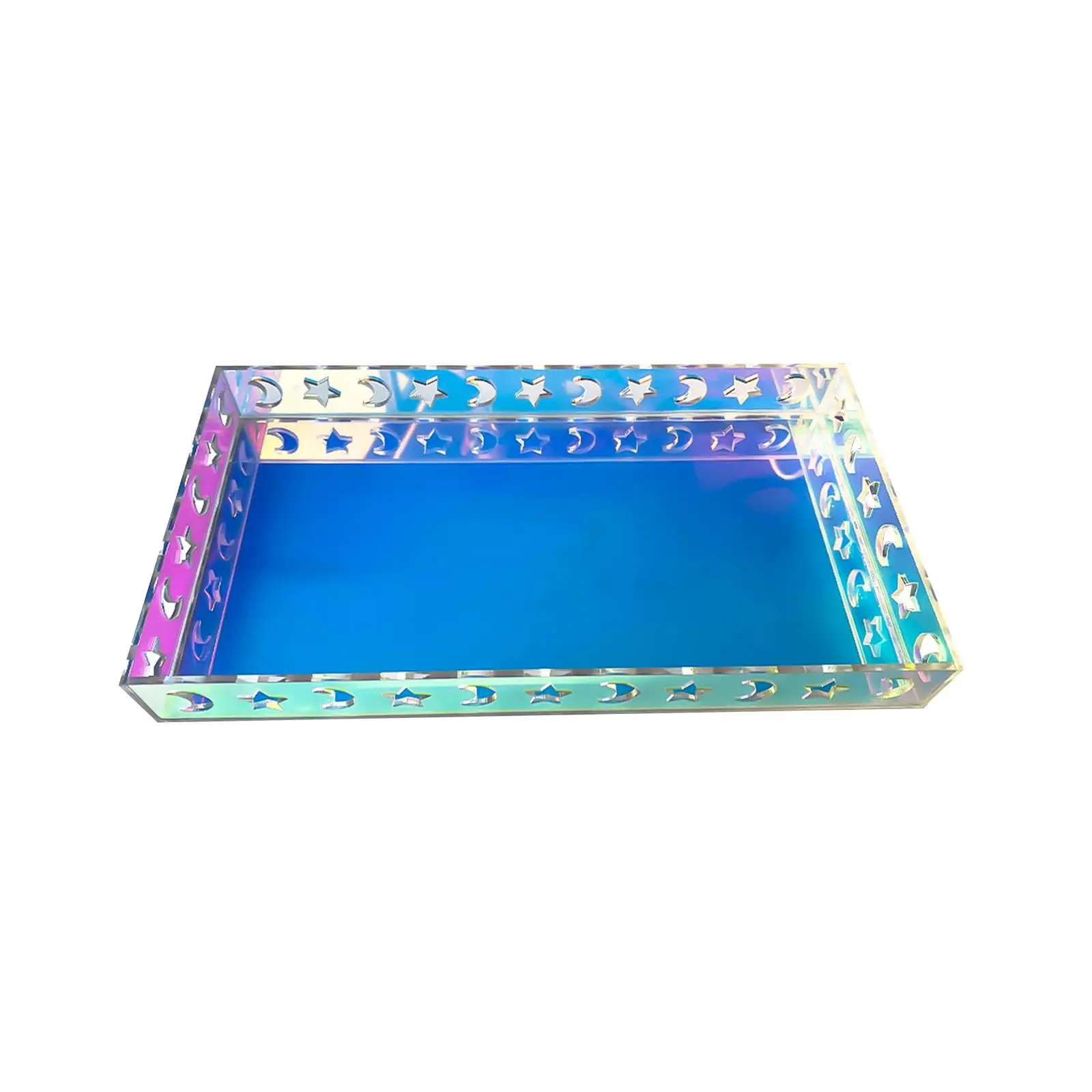 Iridescent Acrylic Bathroom Tray Makeup Organizer for Countertop Home Decor