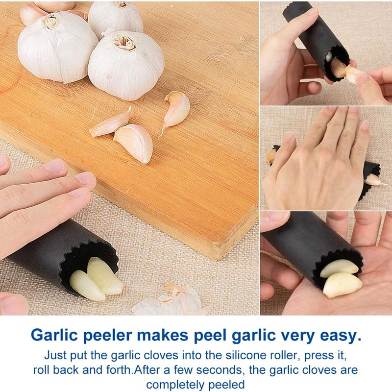 Manual Garlic Press And Peeler Set, Press Garlic Cloves Easy And  Efficiently
