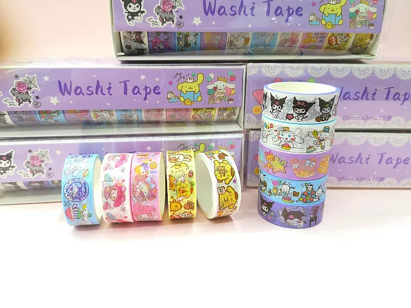 Jual washi tape 1 set 10 roll sanrio solatip set termurah lucu kuromi hello  kitty