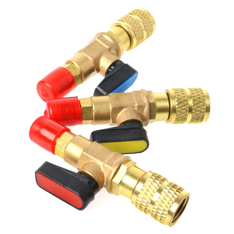 R22 Kältemittel 1/4 "Stecker Auf 1/4" Female AC Lade Schläuche Gerade Ball Ventile – Detail 9