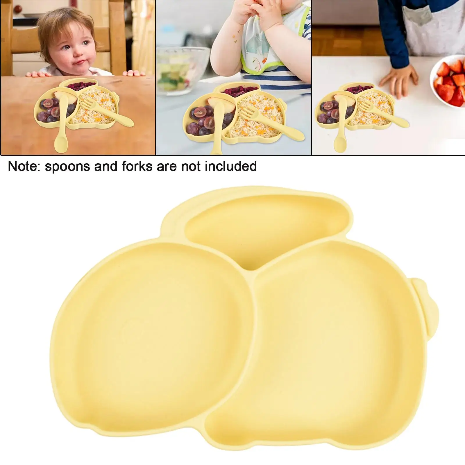 SilicGrip Dish, Suction Plate, Divided Plate, Baby Toddler Plate, , Microwave 