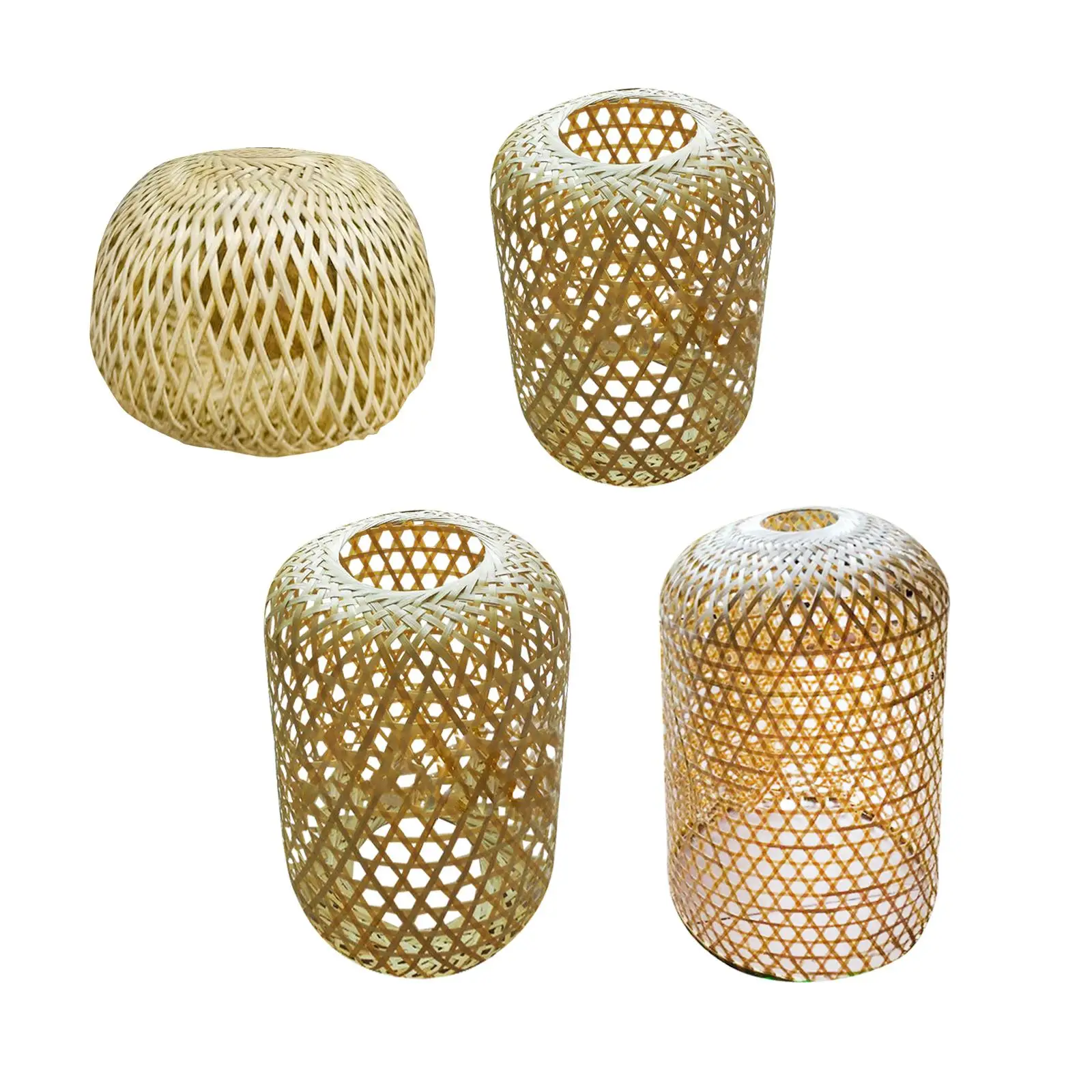 Weaving Bamboo Lamp Shade Pendant Light Cover Lantern Lamp Accessory for Home Decoration