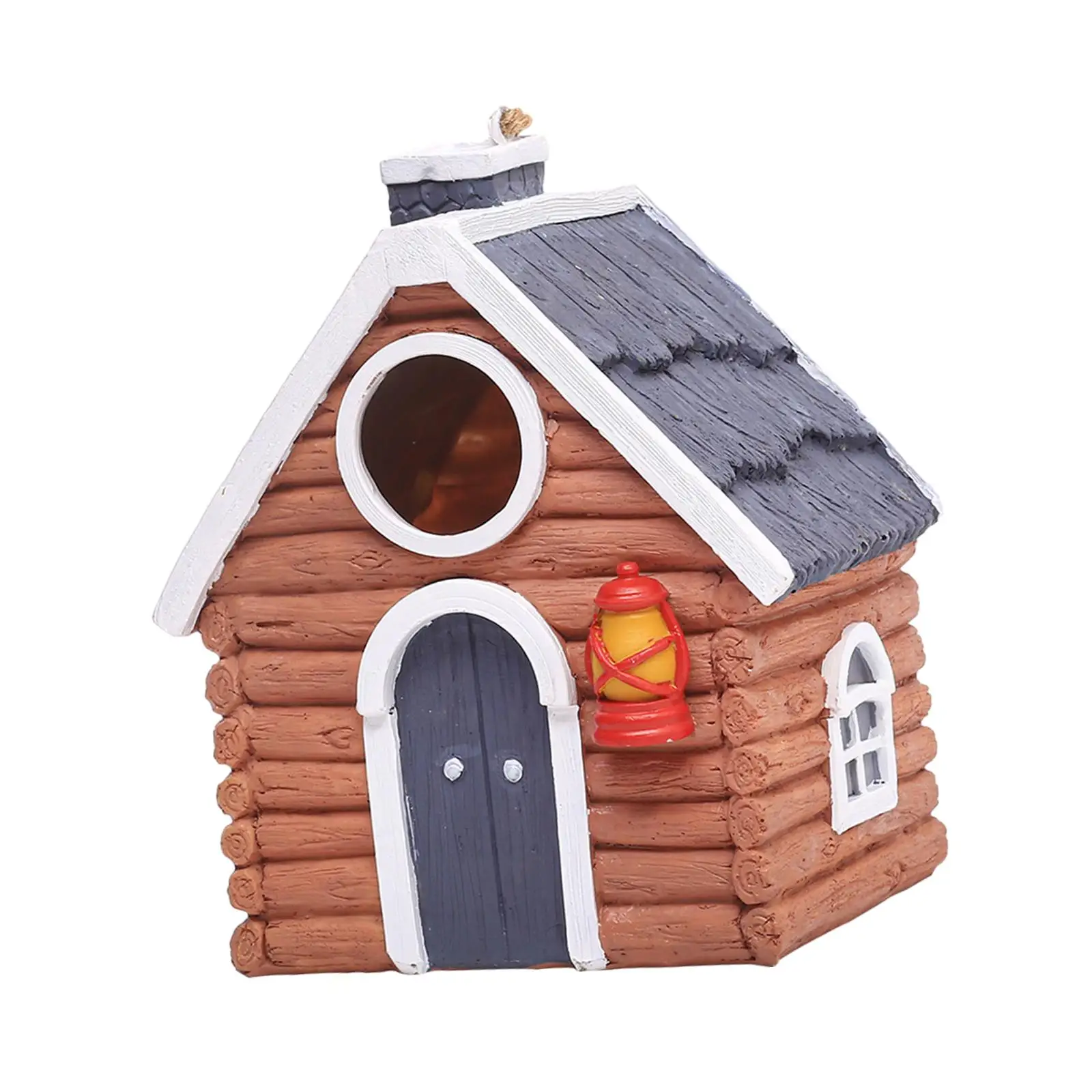 Tree Hanging Bird Houses Handpainted Weather Resistance Outdoors Resin Bird House for Yard Trees Outdoor Patio Decoration