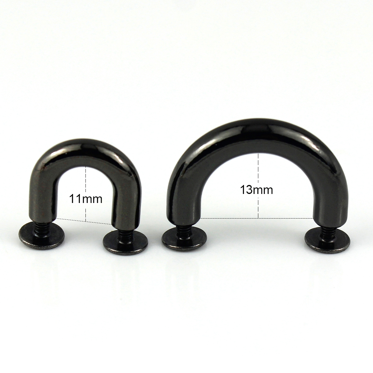 2 Stück Metall-D-Ring-Schnallen, Taschenverbinder, Ankerschnallen, Bogenform mit Schrauben, Aufhängehaken, Riemen, Zubehör für Lederarbeiten – Detail 1