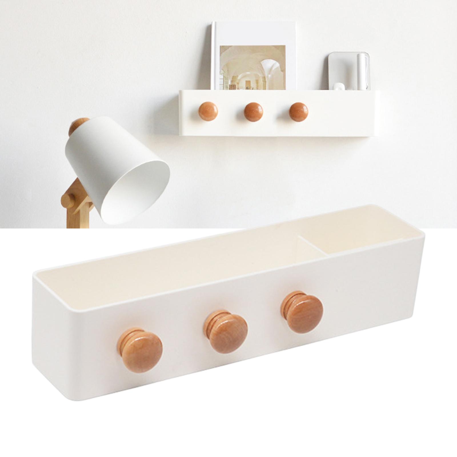 Wall Mounted Key Holder with 3 Hooks Space-Saving Organizer Wall Hanger for Entrance Entryway Home Behind Door Porch