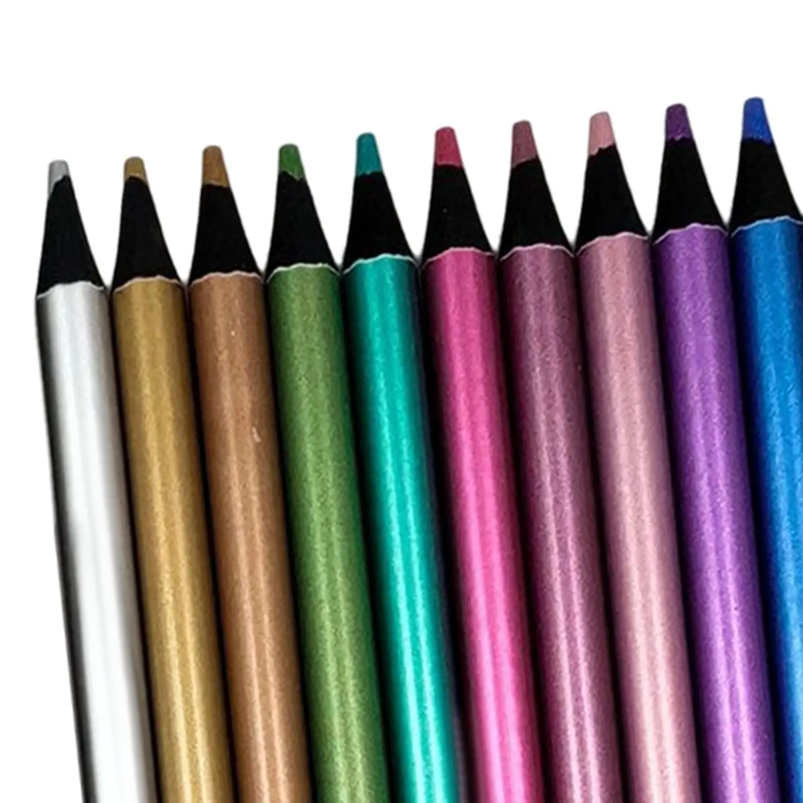 12 Metallic Colored Pencils Sketching Painting Coloring, Shading Writing Drawing, Pencils Birthday Gift Art Craft
