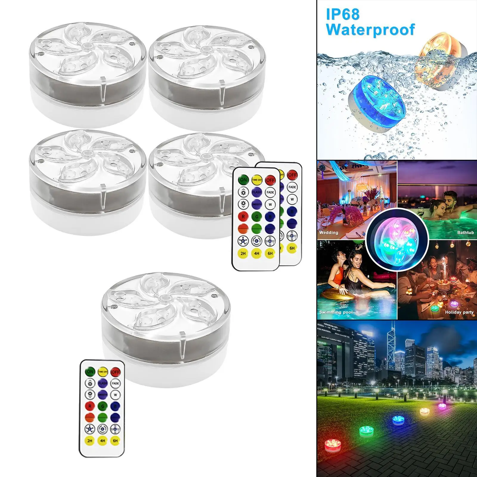 RGB Underwater LED Decor IP68 for Fish Tank Lawn Outdoor Indoor