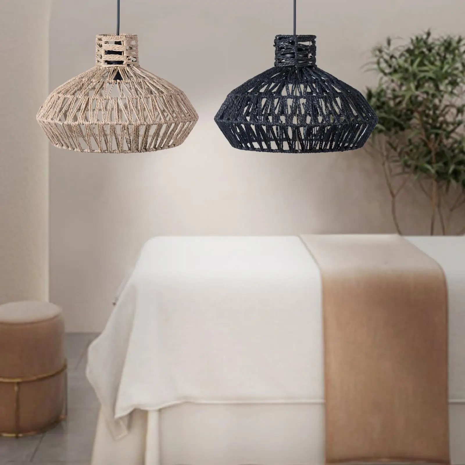 Hanging Lamp Shade Weave Rope Lampshade for Living Room Home Dining Table