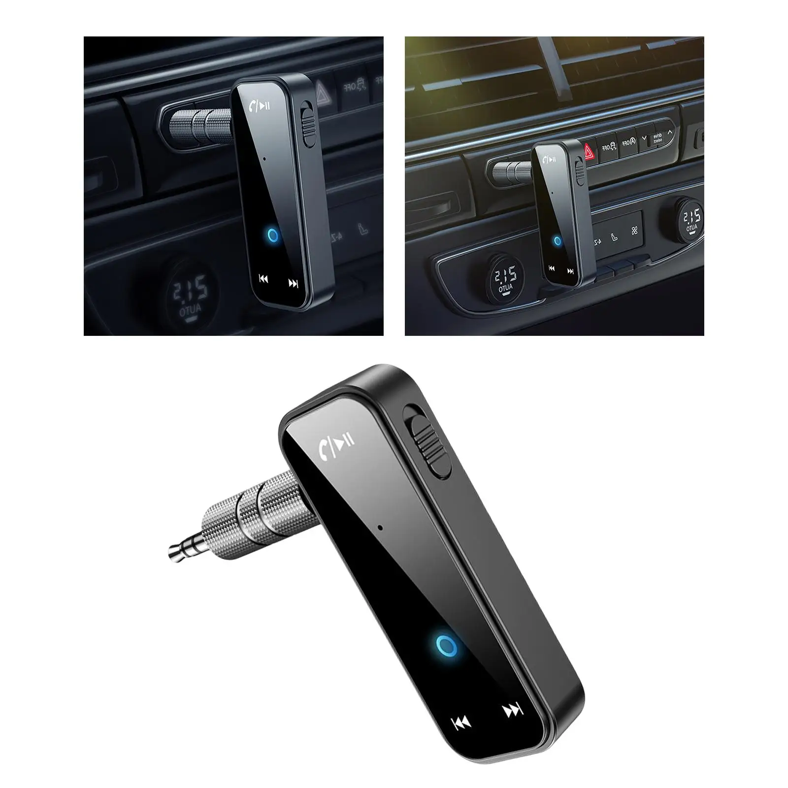 Mini 3.5mm Car AUX Adapter Bluetooth 5.0 Receiver Noise Cancelling for Home Stereo