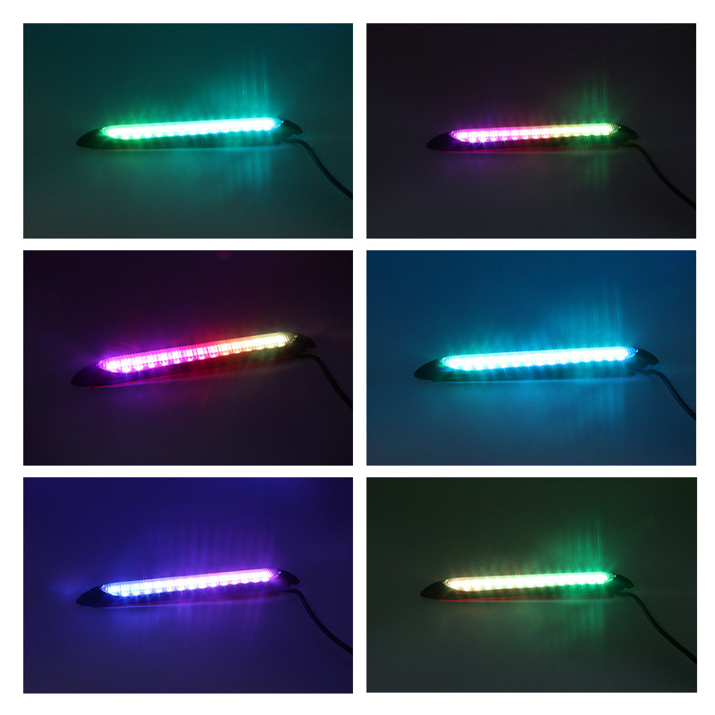 2Pcs/set Universal Car DRL LED Daytime Running Lights Waterproof Headlight Strip White/RGB Sequential Flow Turn Signal Light