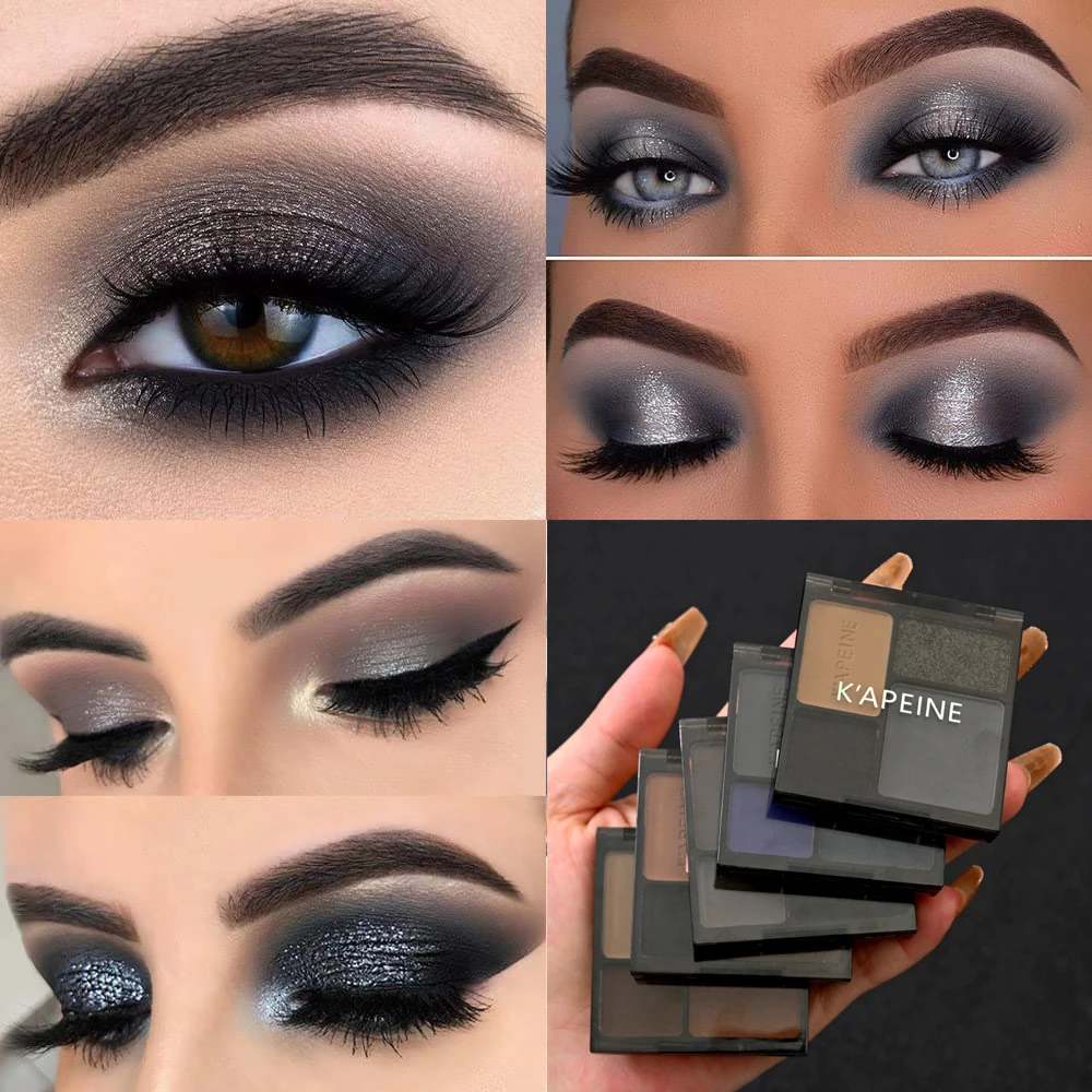 Best of Black Smokey Gray Silver Glitter Shimmer Eye Makeup Palette 4 Colors Cool Toned Matte Make Up Black Radiance Eyeshadow Palette Reviews & Tips