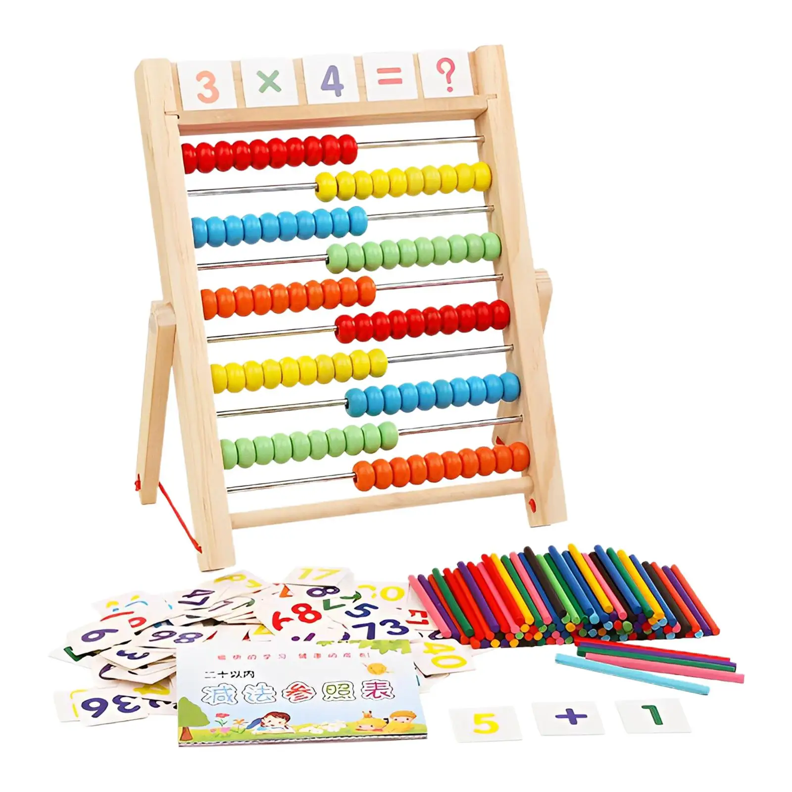 Colorful Wooden Abacus Educational Counting Frames Toy Math Manipulatives Montessori for Kids