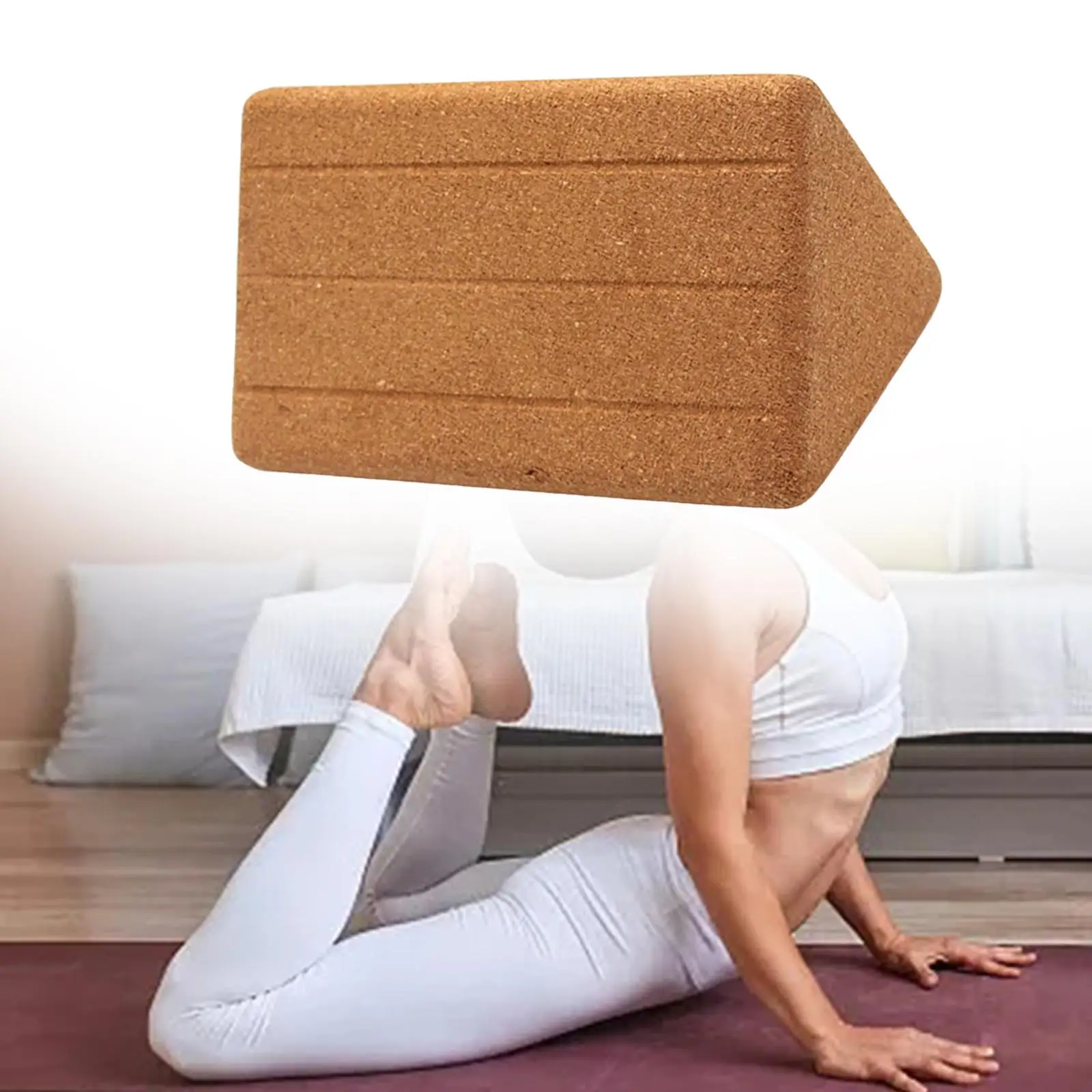 Yoga Block Cork Sport Home Gym Exercise Wood Yoga Brick  Block for Indoor Sports Exercise Workout Fitness