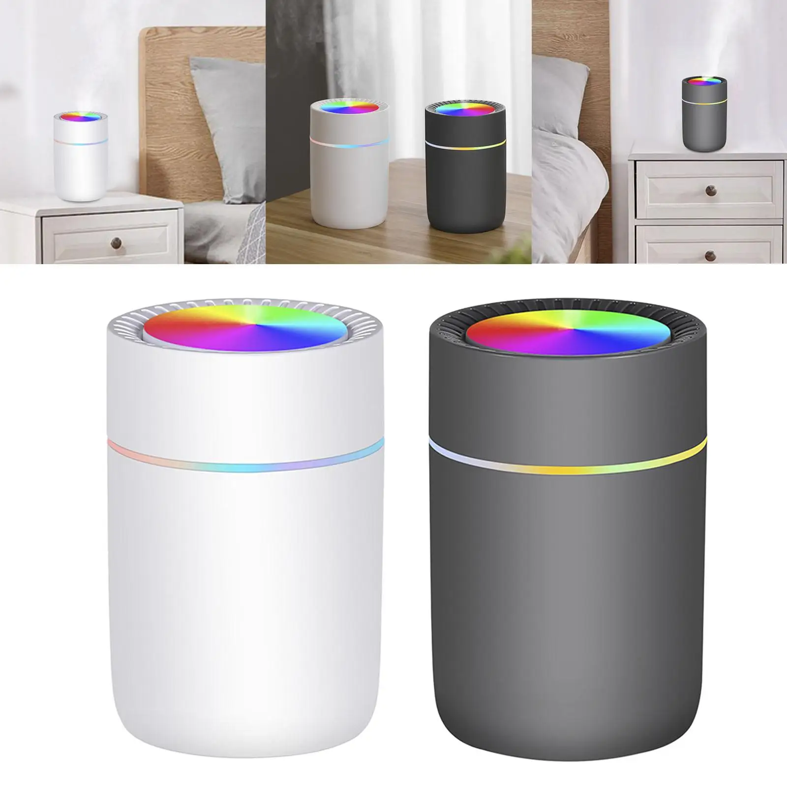 Mist Two Spray Modes with Colorful Light Low Noise Fogger Diffuser 350ml Capacity Air for Desk Office Bedroom
