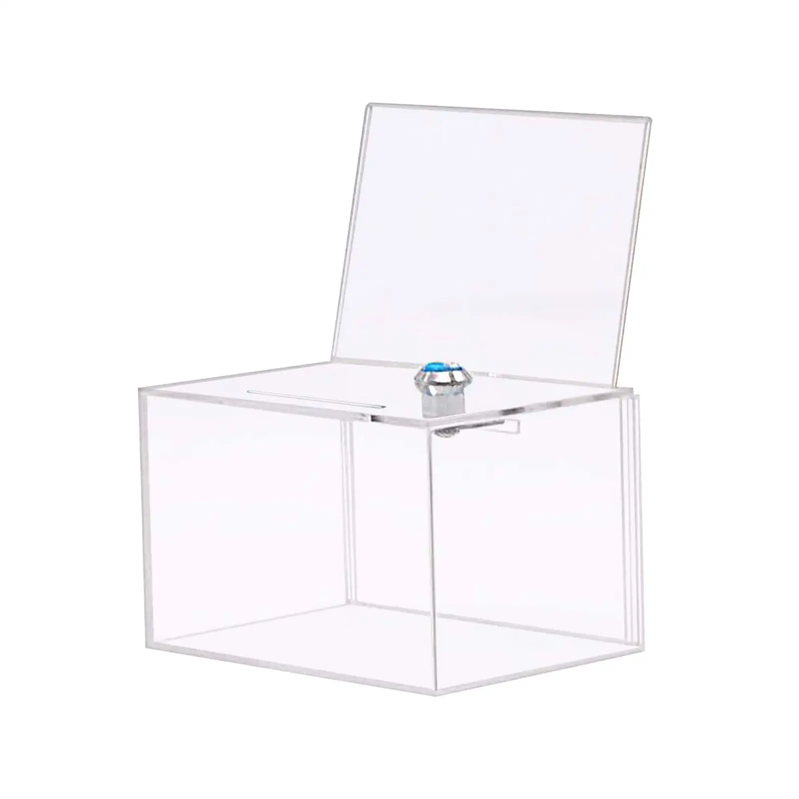 Acrylic Donation Case Clear with Lock Collecting Opinion Raffle Ticket Box Raffle Box for Business Reception Community Events