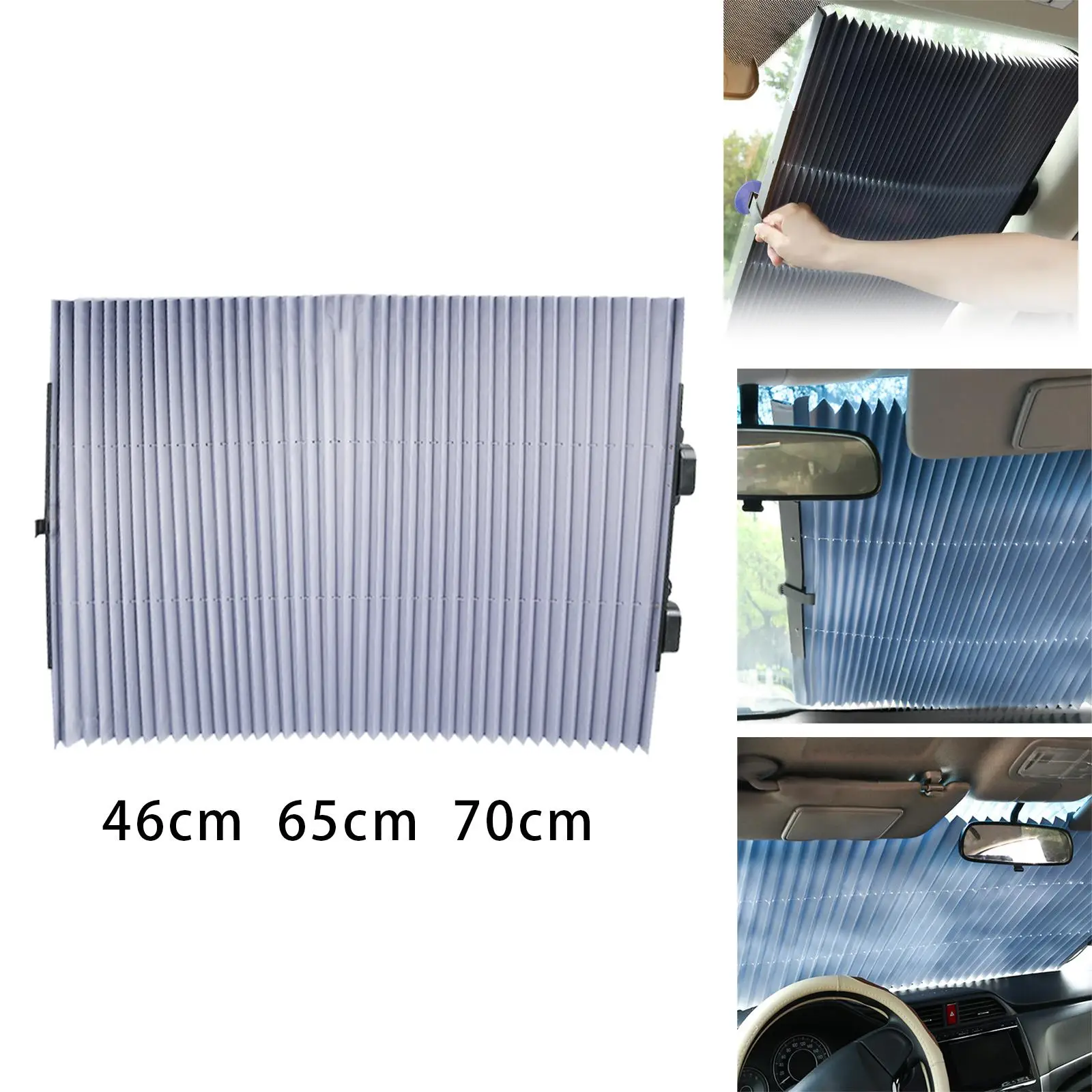 Windshield Sunshade Adjustable Durable Suction Power Aluminum Foil UV Protect