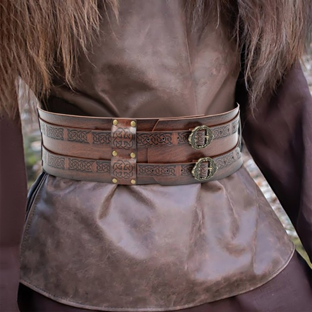 Nordic Faux Leather Armors Belt Vintage Viking Embossed Wide Belt Men  Cosplay Knight Corsets Belt Halloween Costume - AliExpress