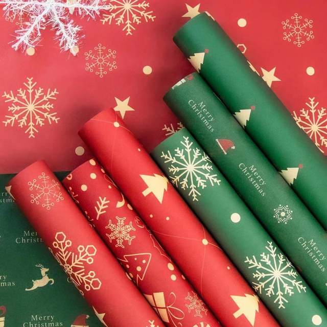 2Pcs Christmas Wrapping Paper Large Size Thickened Durable Xmas