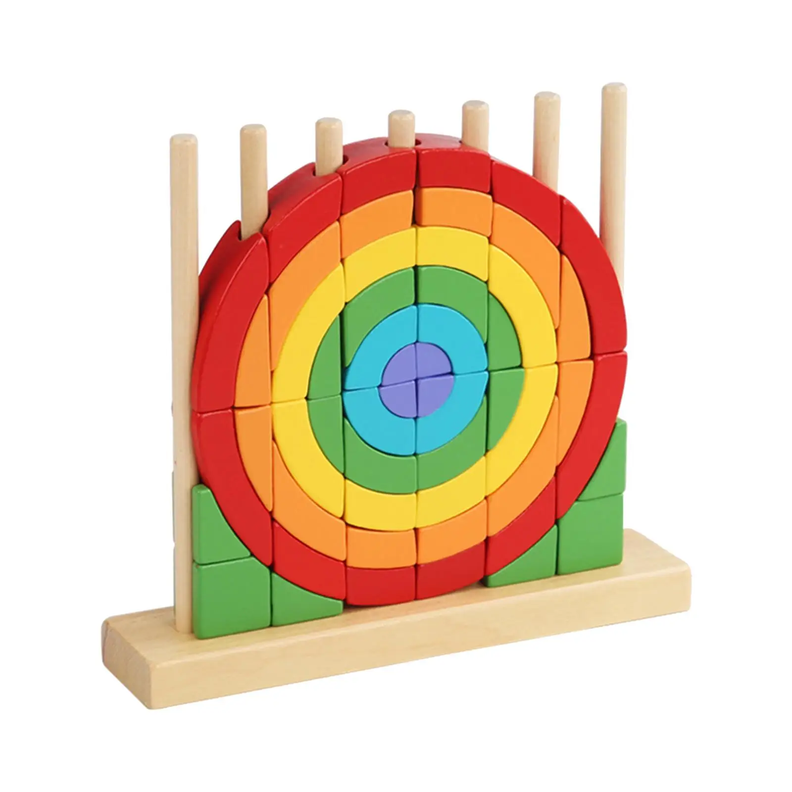 Wooden Rainbow Stacking Toy Rainbow Stacker for Boys Age 4 5 6 Holiday Gifts