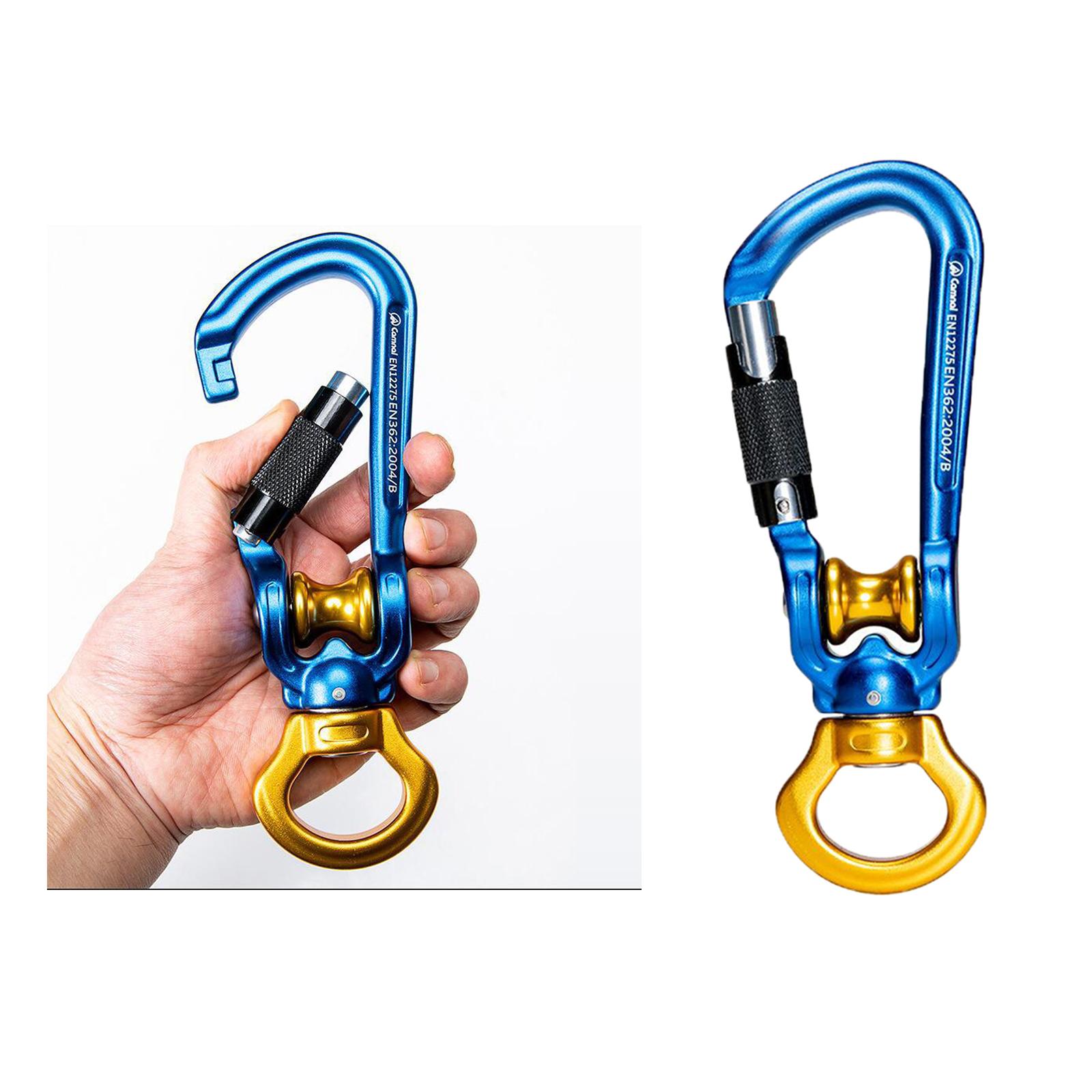 Climbing Pulley Swivel 0KN  Strength Safety -Light Locking Carabiner Clip for Outdoor Climbing Hiking Camping Rope Setting