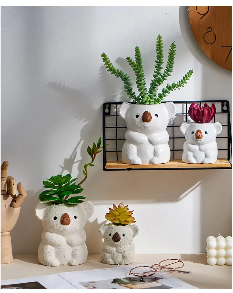 Home Living Decoration Lovely Koala Plant Pot