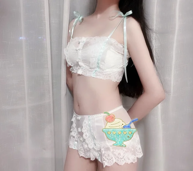 Kawaii Lolita Bra and Panty Set Little Bear Print Underwear