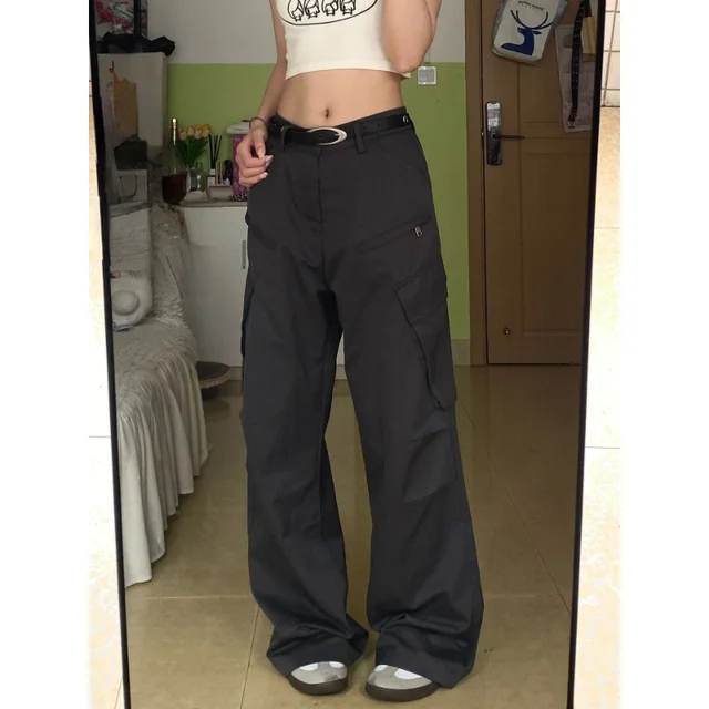 HOUZHOU Vintage Y2K Baggy Jeans Women Grunge Korean Style 90s Streetwear  Oversize Denim Cargo Pants Hippie Harajuku Trousers - AliExpress