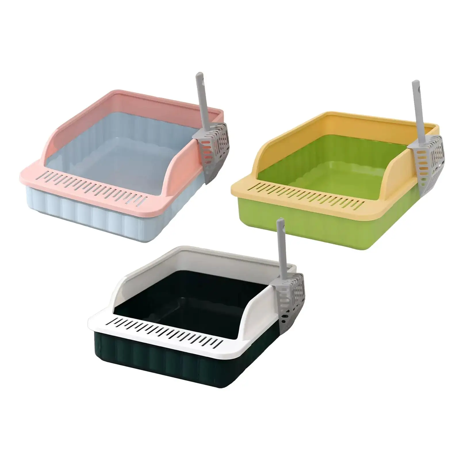 Open Top Pet Litter Tray Potty Toilet Spoon Cat Litter Box for Crate Kitty Bunny