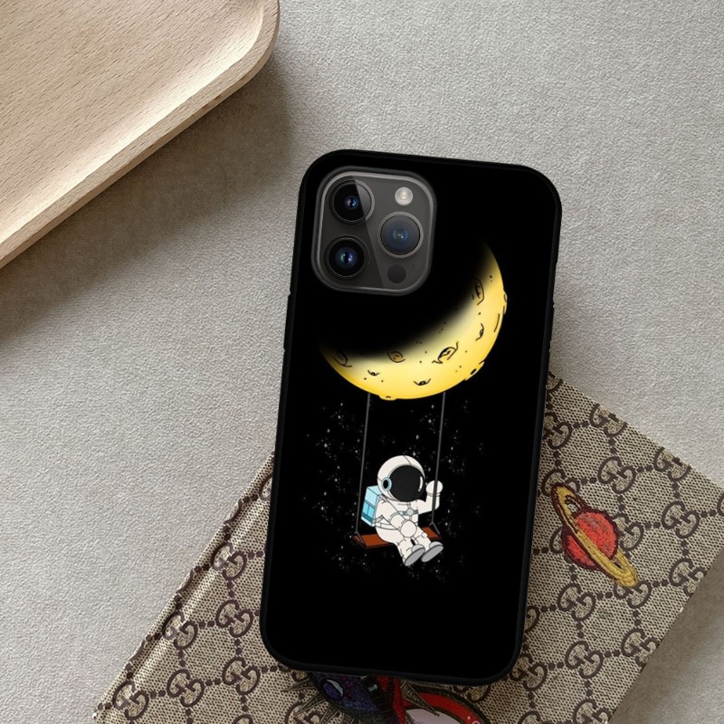 Hello Astronaut Phone Case For iPhone 15 14 13 12 11 X XR XS XSMAX 8 7 Plus Mini Pro Max Soft Black Phone Cover