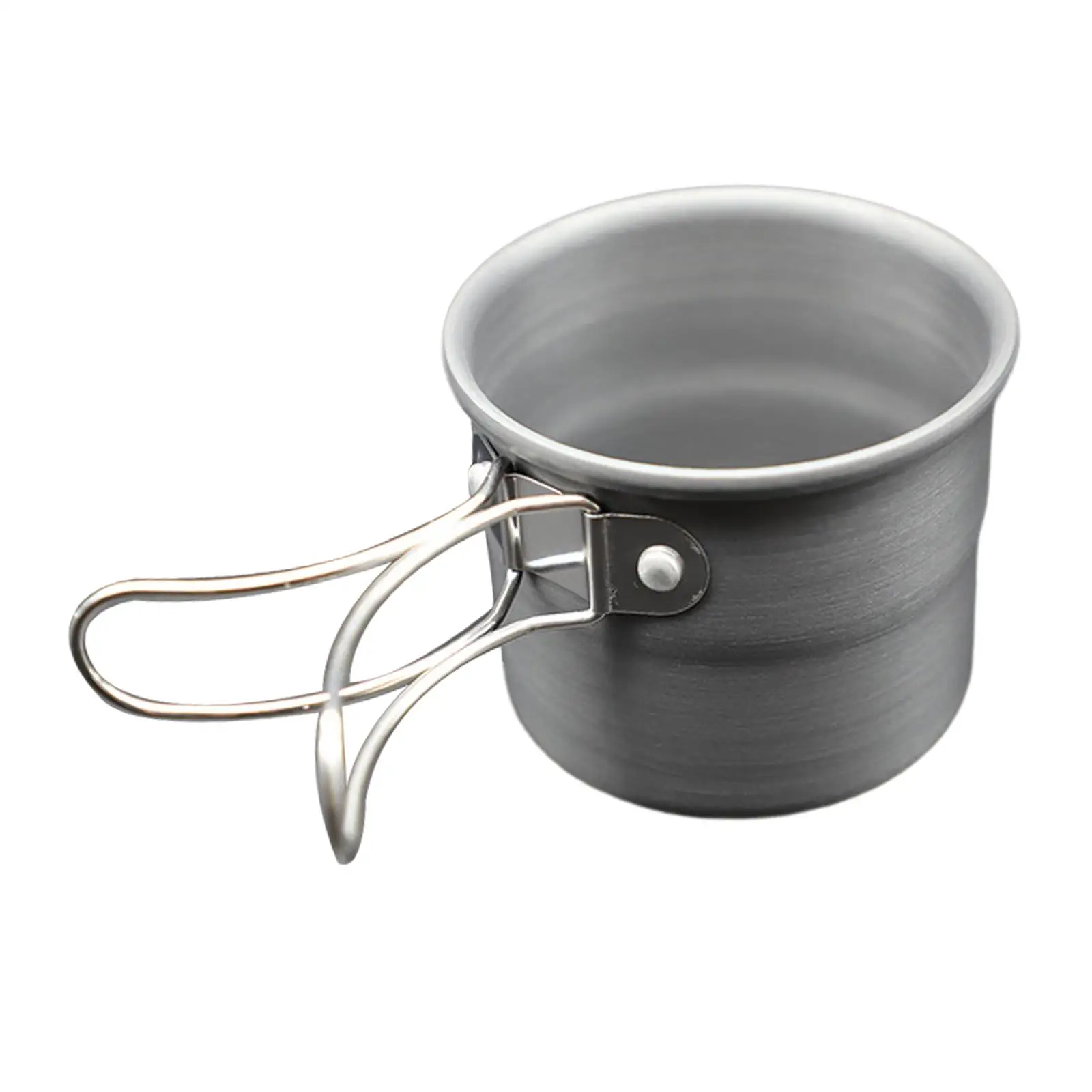 Camping Cup Mug Drinkware Aluminum Alloy Small with Foldable Handles Pot for Touring Trips Hiking Cooking Outdoor Backpacking
