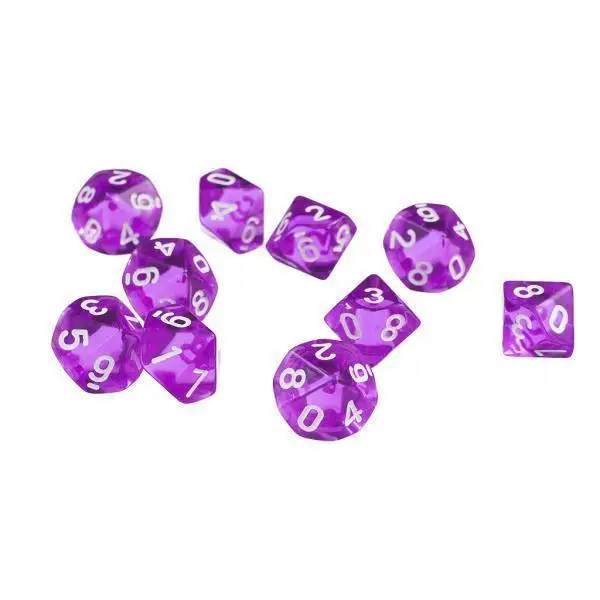 10x Set of 10pcs  Numbers 10 Faces  D10 16mm for Role Playing KTV Club -