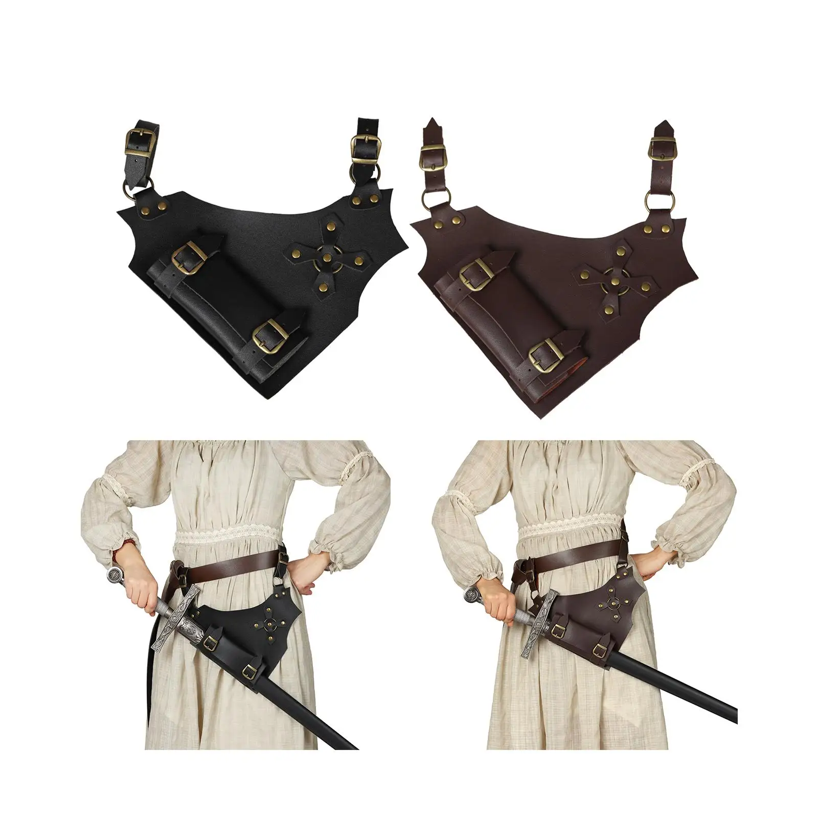PU Leather Sword Display Belt Sheath for Cosplay for Fancy Dress