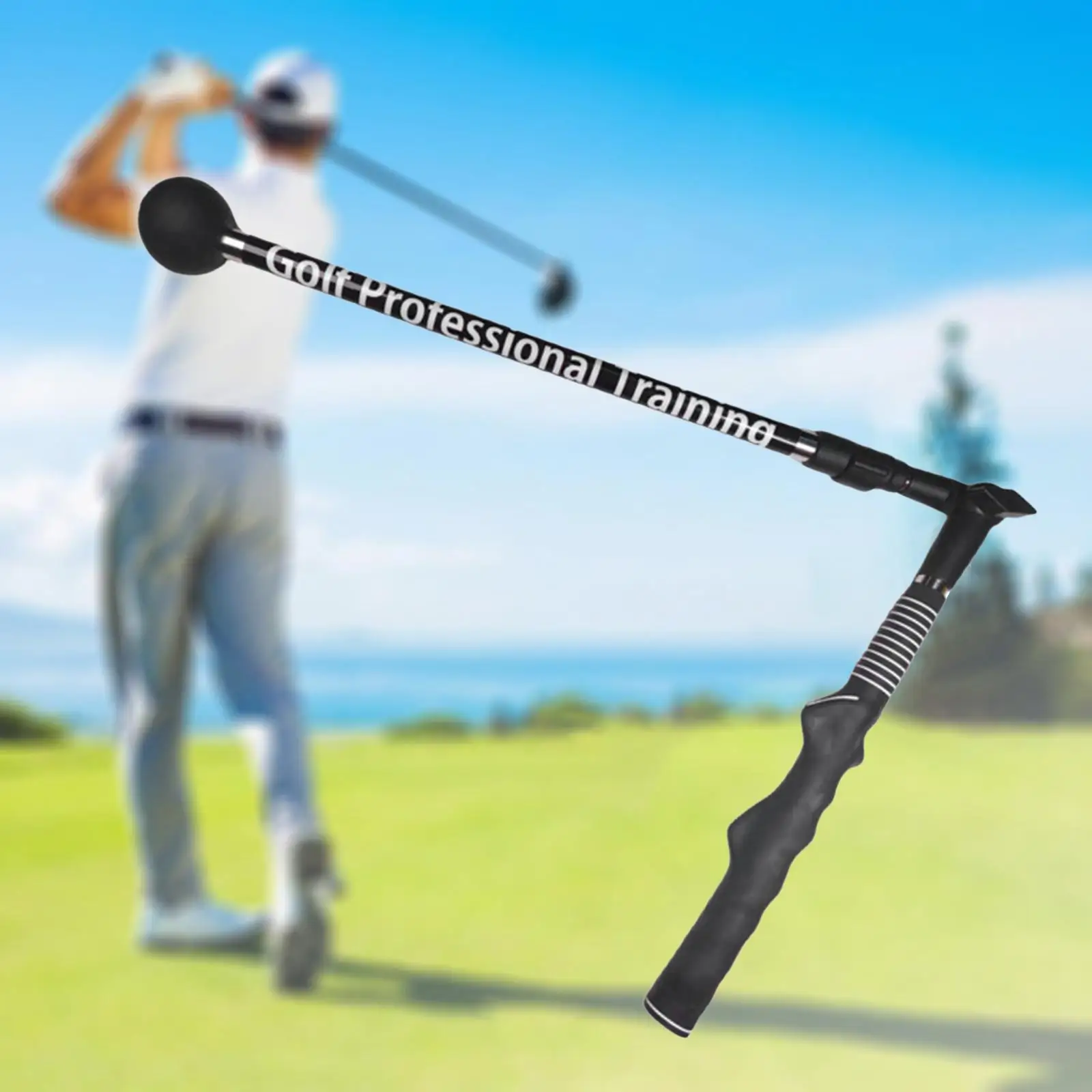 Golf Swing Trainer Adjustable Folding Swing Corrector Golf Arm Training Aid Auxiliary Golf Arm Training Aid Rubber Handle Tool