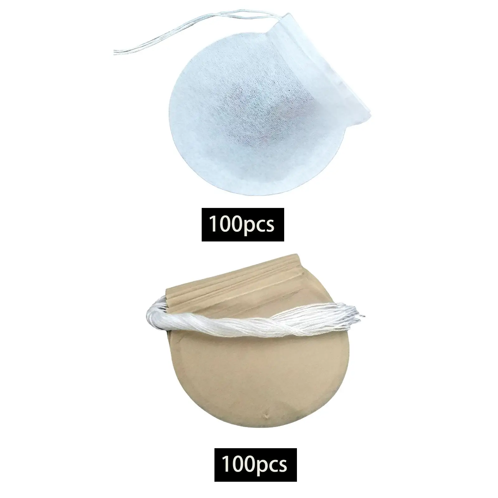 100Pcs Empty Tea Filter Bag Loose Tea Infuser Drawstring Non Woven Fabric